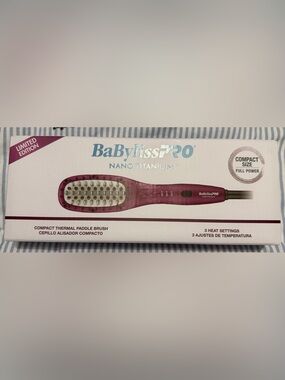 BaByliss Limited Edition Nano Titanium Compact Thermal Paddle Brush - Pink